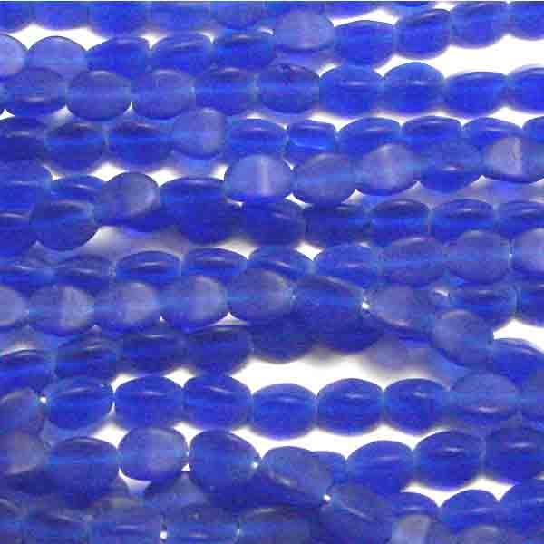 Matte Cobalt 5MM Pinched Oval