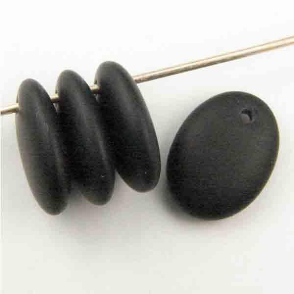 Matte Jet 11x8.5MM Flat Oval