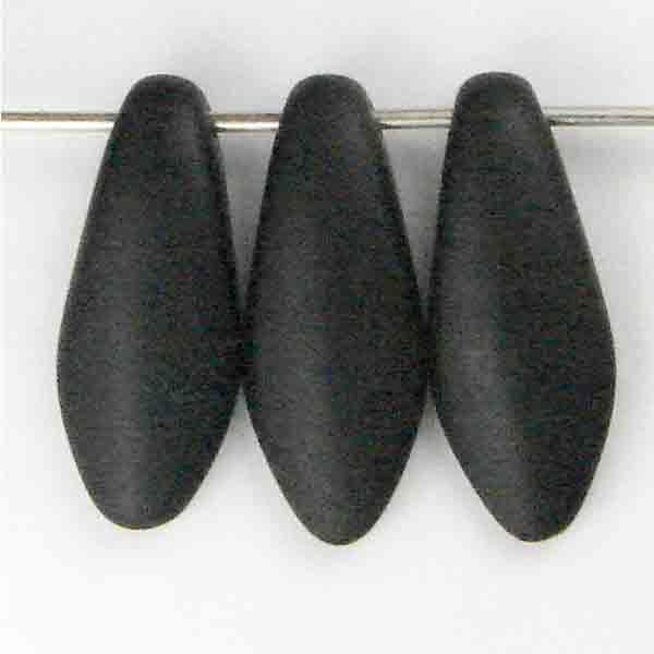 Matte Jet 17X7MM Cross Hole Dagger