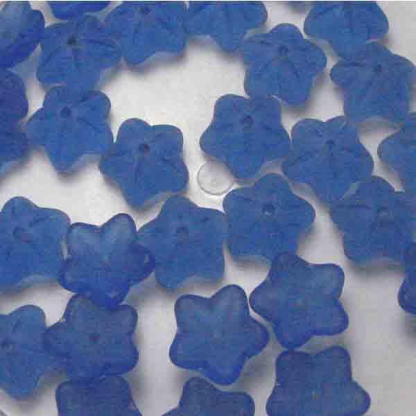 Matte Sapphire 7X3MM Flower Rondelle