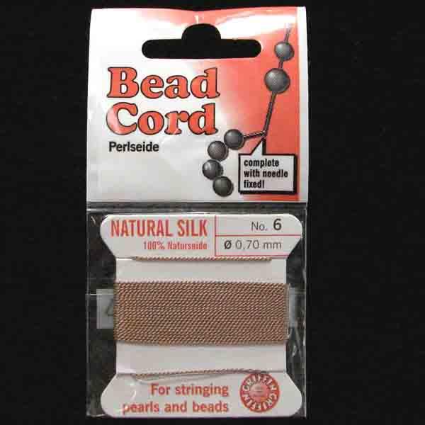 Beige Size 6 (.7mm) Griffin Silk Cord With Flex Needle