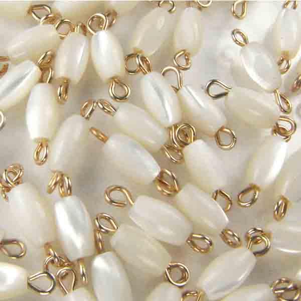 Mother of Pearl 7X4MM Oval W/Gold