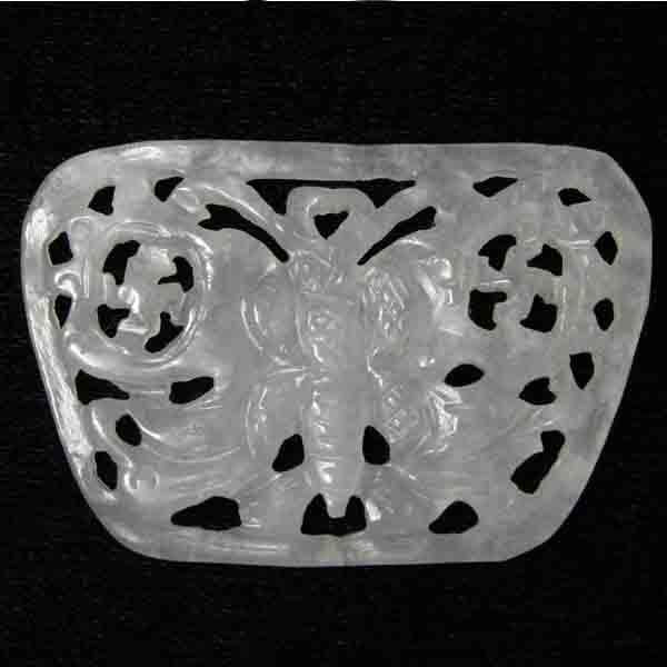 New Jade Carved Butterfly 42x60MM