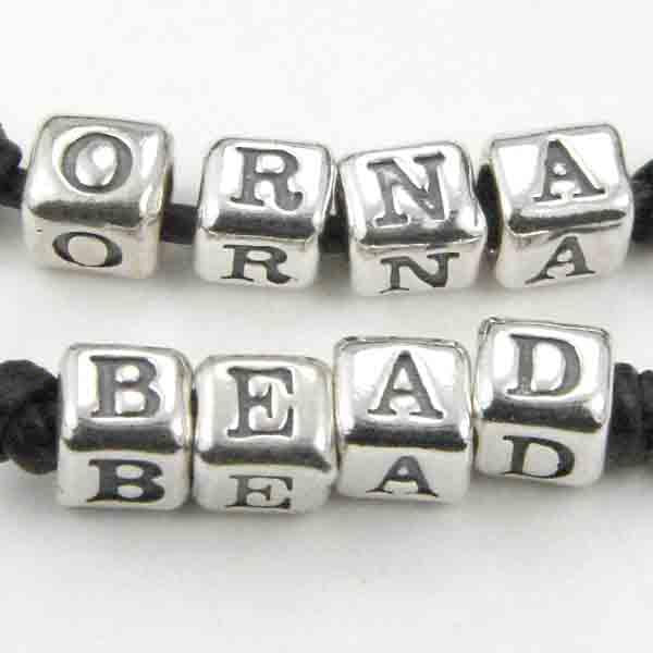 P Sterling Silver 4MM Alphabet