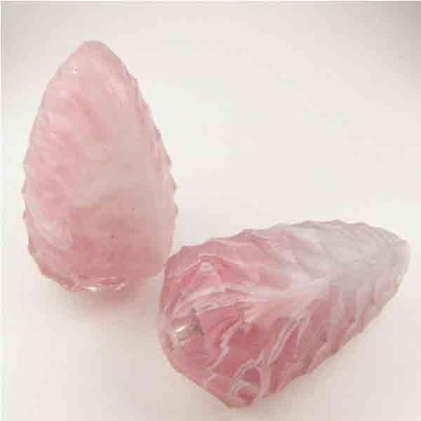 Pink and Crystal with Alabaster 28X15MM Half Drill Hatpin Topper