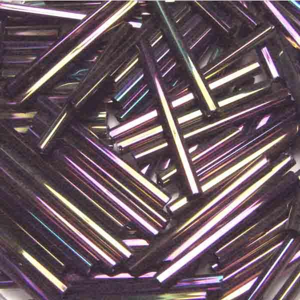 Purple Iris 25x2MM Faceted Bugle