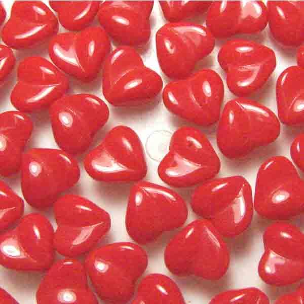 Red 7MM Creased Heart