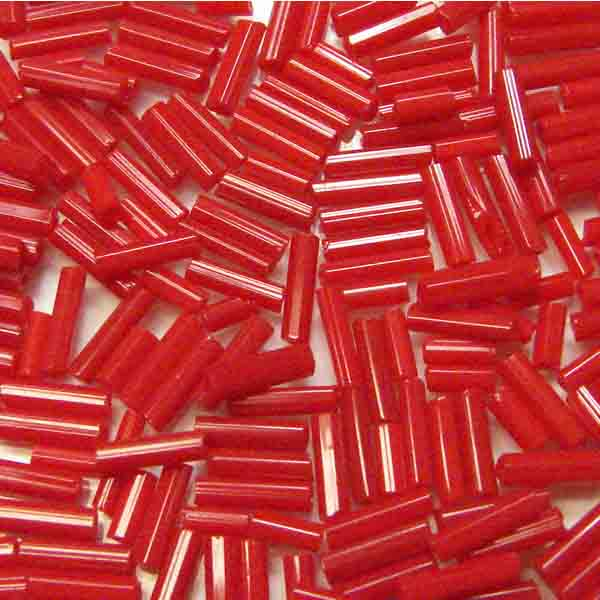 Red 7x2 Bugle Bead