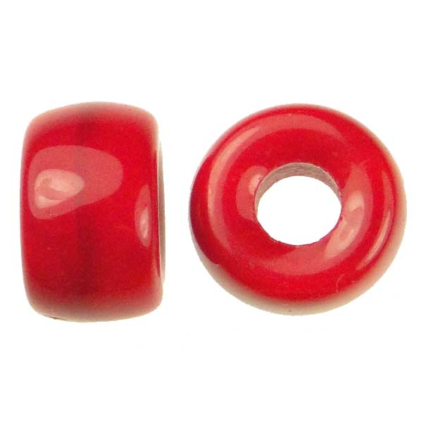 Red 9x6MM Crow Roller Bead