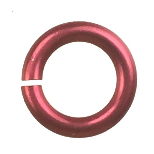 Red Wine 18 gauge 6.5MM OD Open Anodized Aluminum Jump Ring