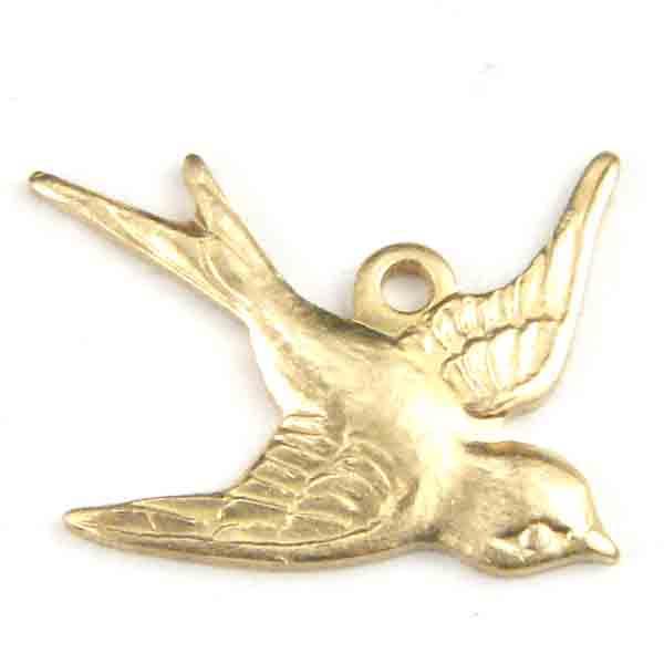 Right Facing Brass 17x15MM Swallow Bird