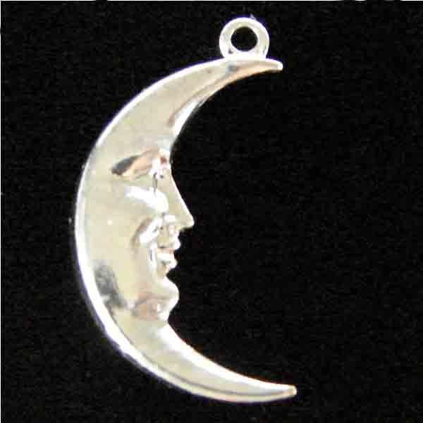 Right Facing Silver Plate 17x10MM Crescent Moon