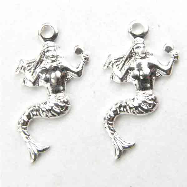 Right Silver Plate 15x7MM Mermaid Stamping