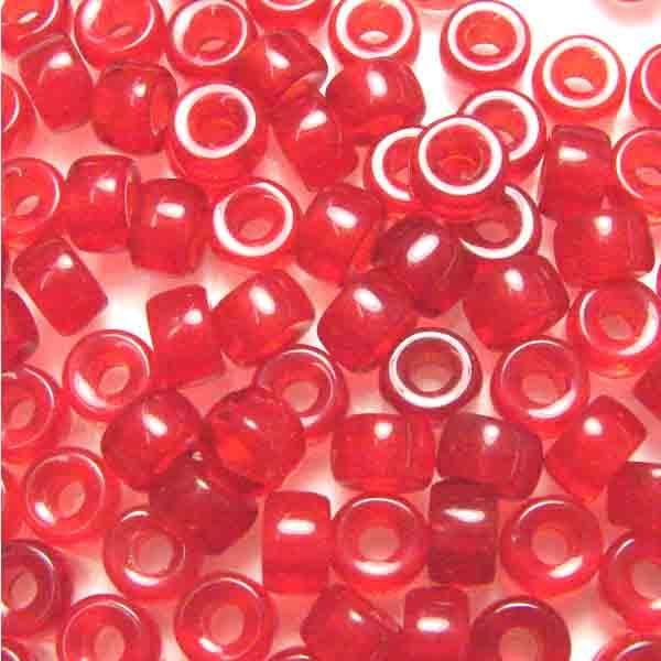 Ruby 6x4MM Crow Style Roller Bead With 2MM Large Hole