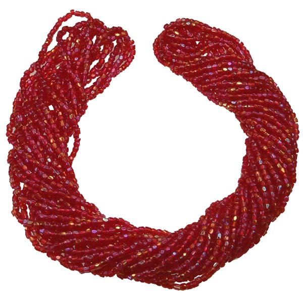 Ruby AB 12/0 3 Cut Seed Bead