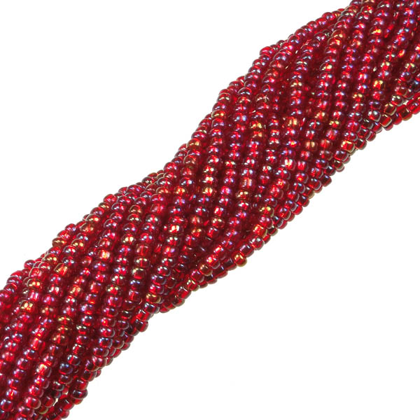 Ruby AB Silver Lined 11/0 Seed Bead