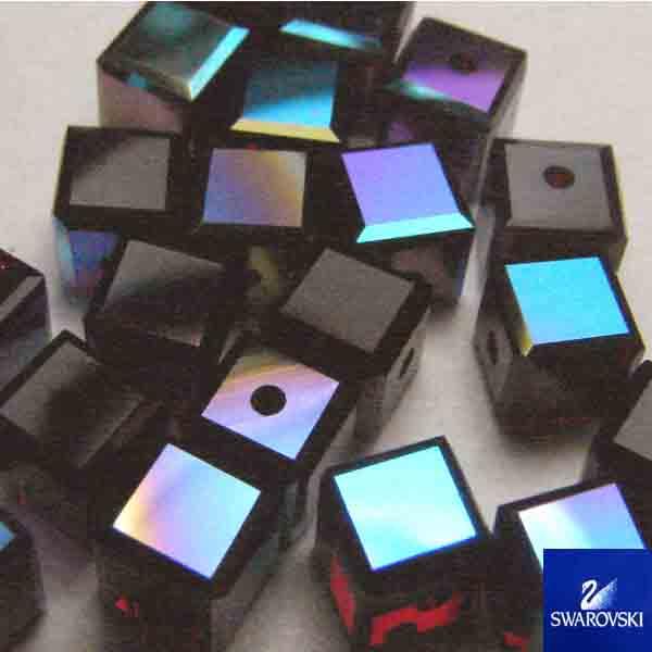 Ruby Ab 4MM Swarovski 5601 Cube Bead