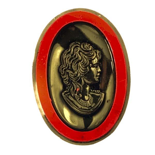 Ruby Cameo with Gold 25X18MM