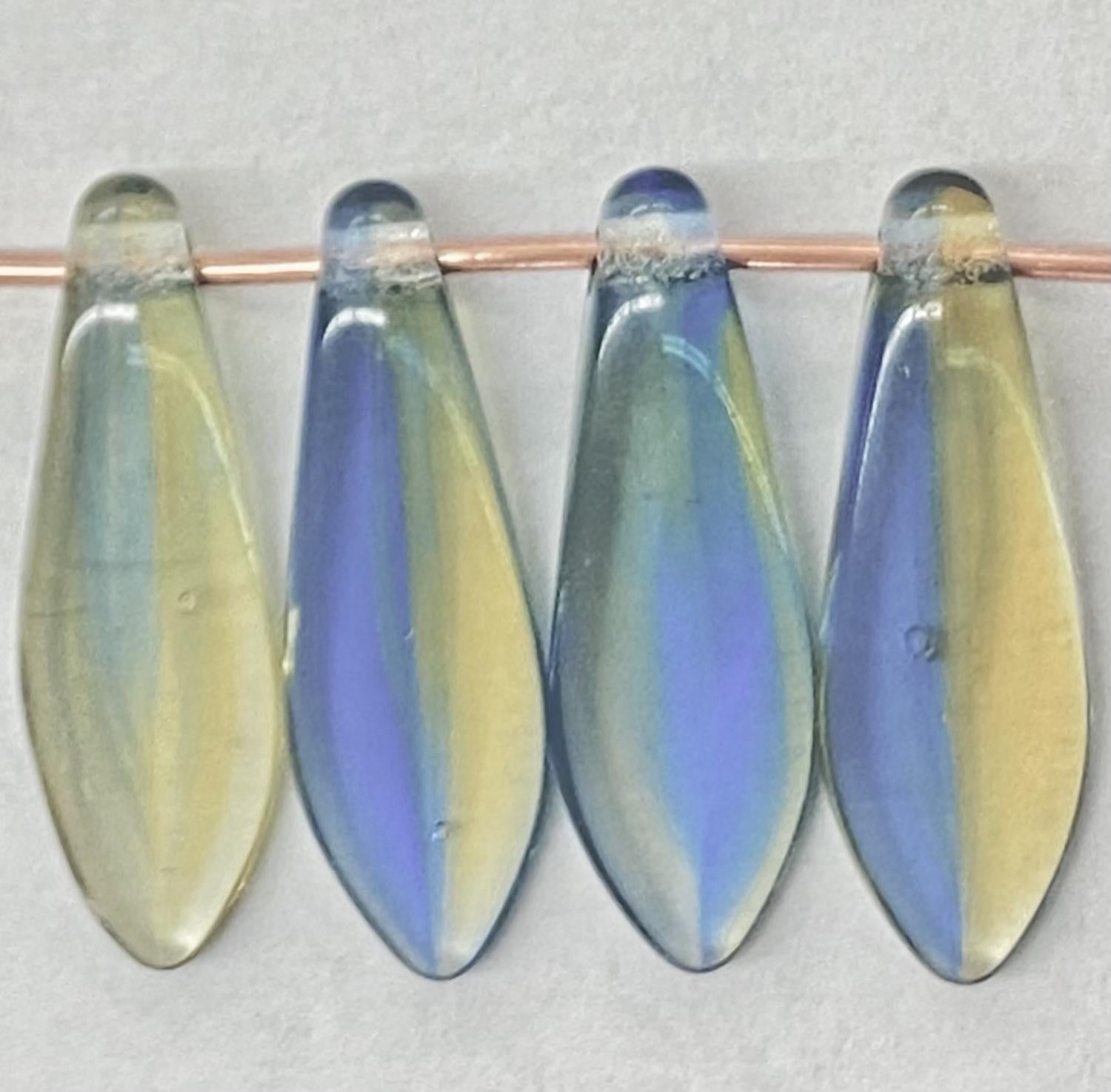Sapphire With Topaz 15x5MM Dagger
