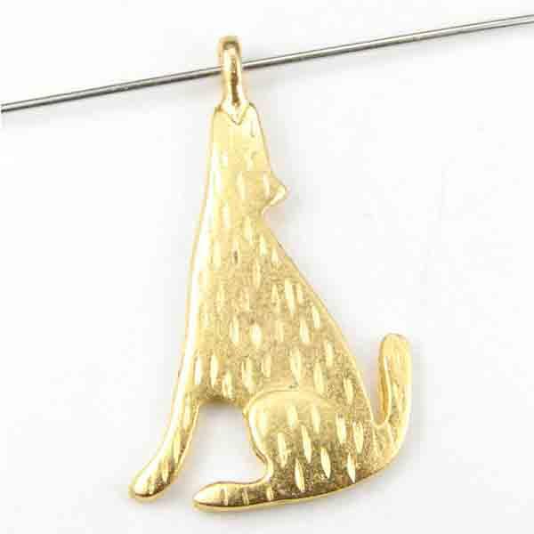 Satin Gold 27x18 Howling Coyote