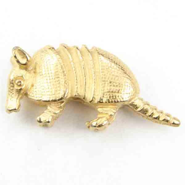 Satin Gold Plate 10x22mm Armadillo