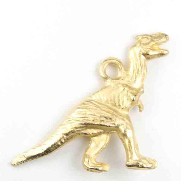 Satin Gold Plate 26x19MM Tyrannosaurus Rex Dinosaur