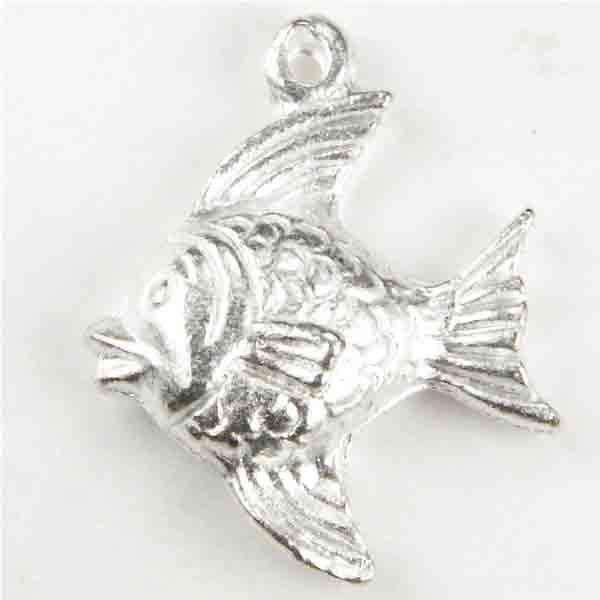 Satin Silver Plate 17x16 Swimming Fish
