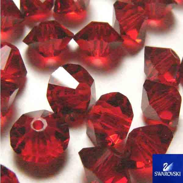 Siam (Ruby Red) 6X4MM Cut Swarovski Flat Bicone Art. 5305