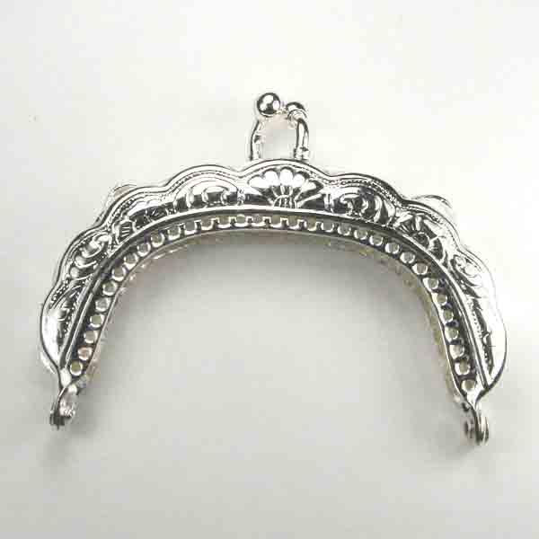 Silver 2.6 Inch Scalloped Handbag Frame