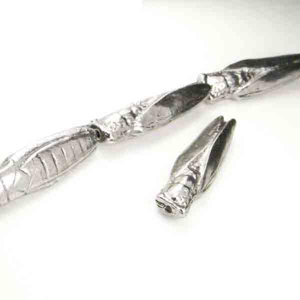 Silver Cast Cicada 22X7MM Bead