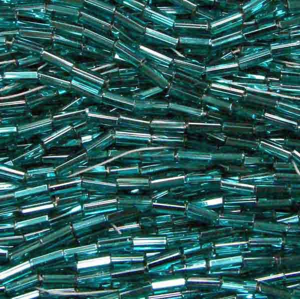 Silver Lined Blue Zircon Bugle Size 2 4.5x2MM