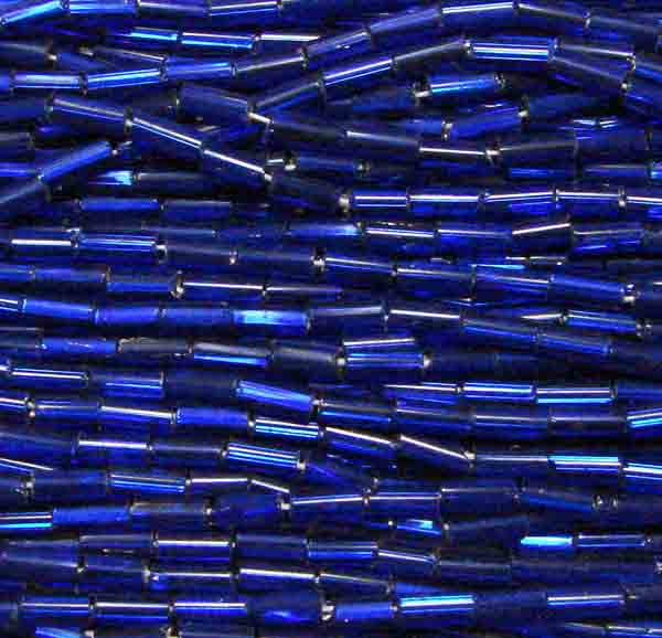 Silver Lined Cobalt Bugle Size 2 4.5x2MM