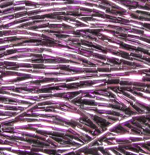 Silver Lined Dark Amethyst Bugle Size 2 4.5x2MM