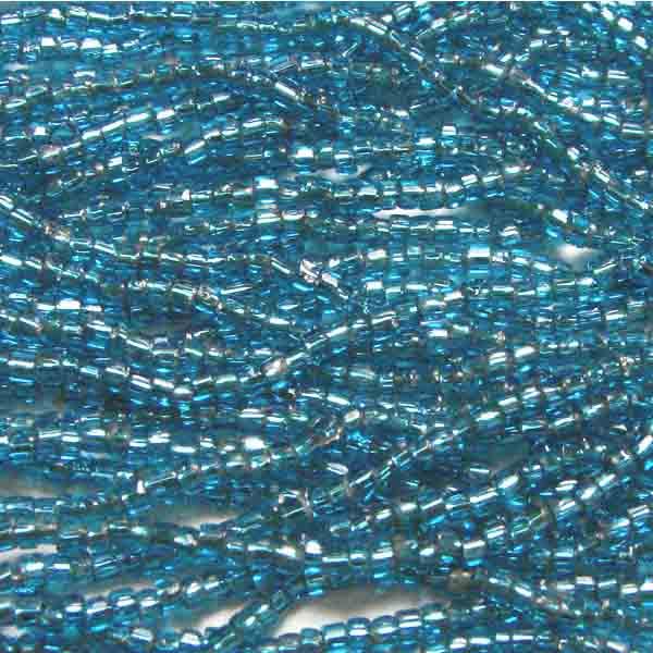 Silver Lined Dark Aqua 9/0 3 Cut Seed Bead