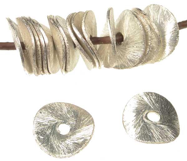 Silver Plate 10MM Cuved (Potato Chip) Brushed Metal Disc