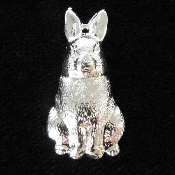 Silver Plate 13x27MM Rabbit Stamping