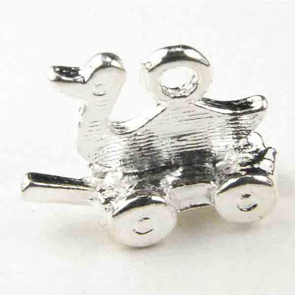 Silver Plate 13x5MM 3-D Duck Pull Toy