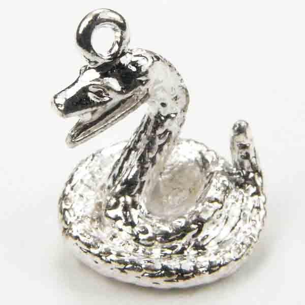 Silver Plate 14MM Snake Of The Chinese Zodiac