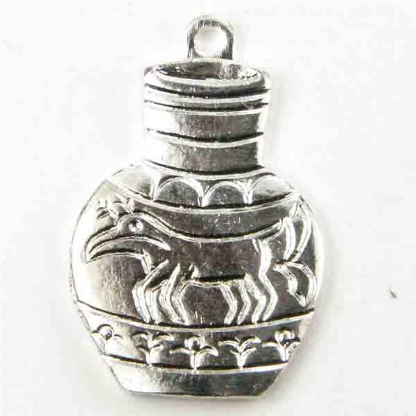 Silver Plate 14x10 Diestruck Decorated Pot