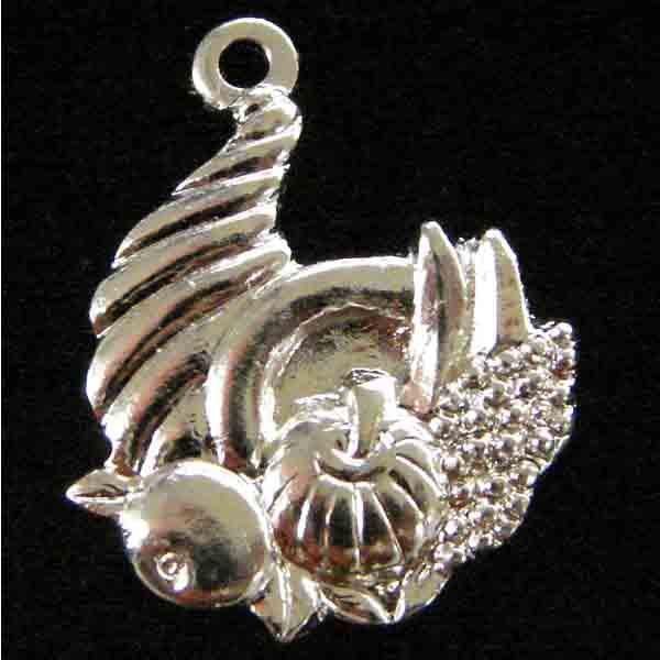 Silver Plate 14x12MM Cornucopia