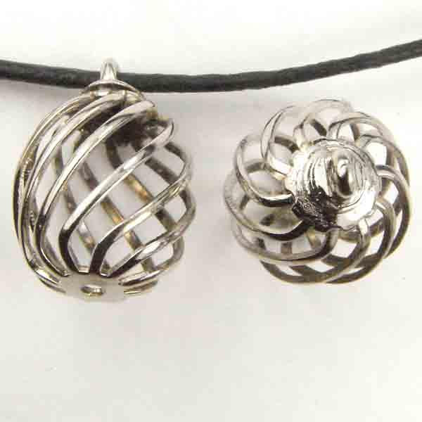 Silver Plate 14x12MM Twisted Wire Oval Drop