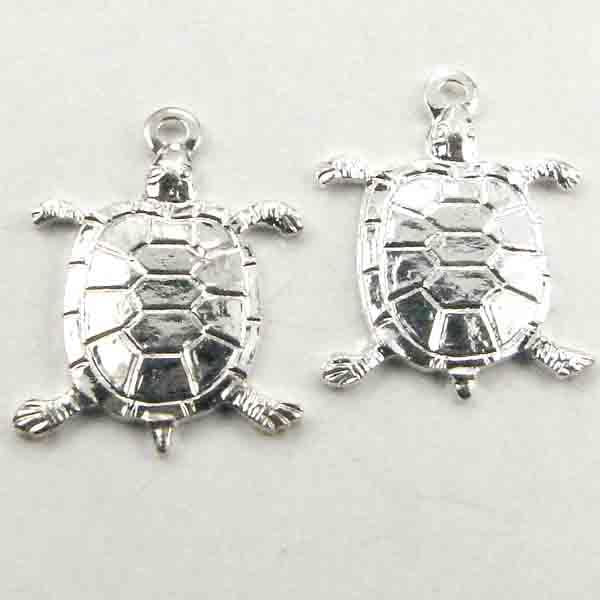 Silver Plate 14x13MM Turtle