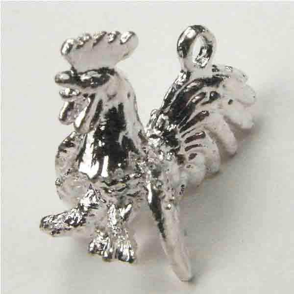 Silver Plate 15MM Cock Of The Chinese Zodiac