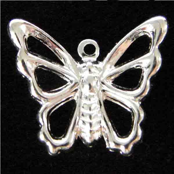 Silver Plate 16X17MM Openwork Butterfly