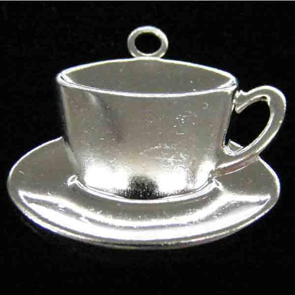 Silver Plate 16x18MM Teacup Stamping