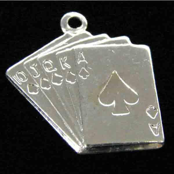Silver Plate 17MM Playing Cards Stamping