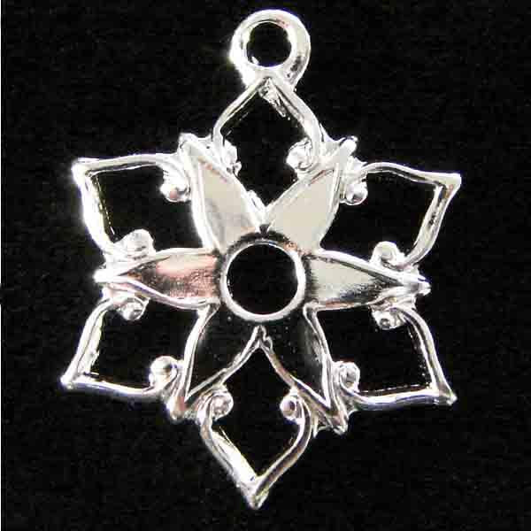 Silver Plate 17x14MM Snowflake