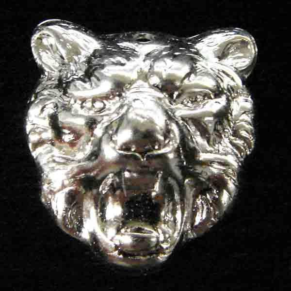 Silver Plate 17x15MM Stamped Lion Head