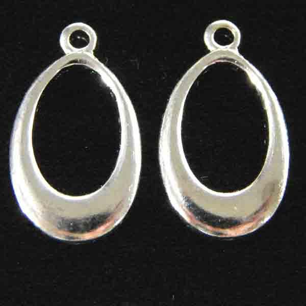 Silver Plate 18X10MM Oval Ring Pendant or Clasp Connector