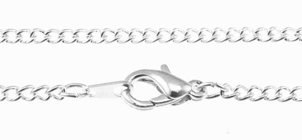 Silver Plate 18 Inch 1.5x2MM Cable Chain Necklace